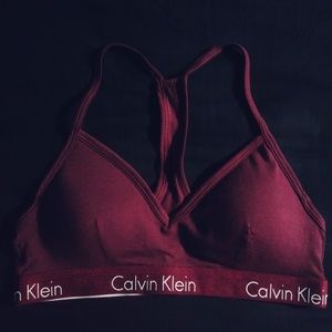 Calvin Klein Racerback Bralette. CK Logo Band